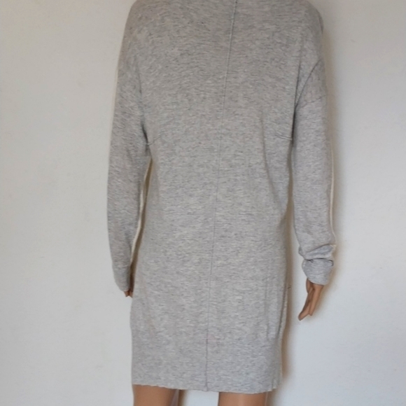 CIRANA SWEATER Grunge Drapey Longer Back Cream Gray HI LO Hem - Picture 8 of 16